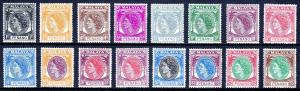 MALAYA (PENANG) — SCOTT 29-44 (SG 28-43) — 1954-55 QEII SET — MH — SCV $73.60