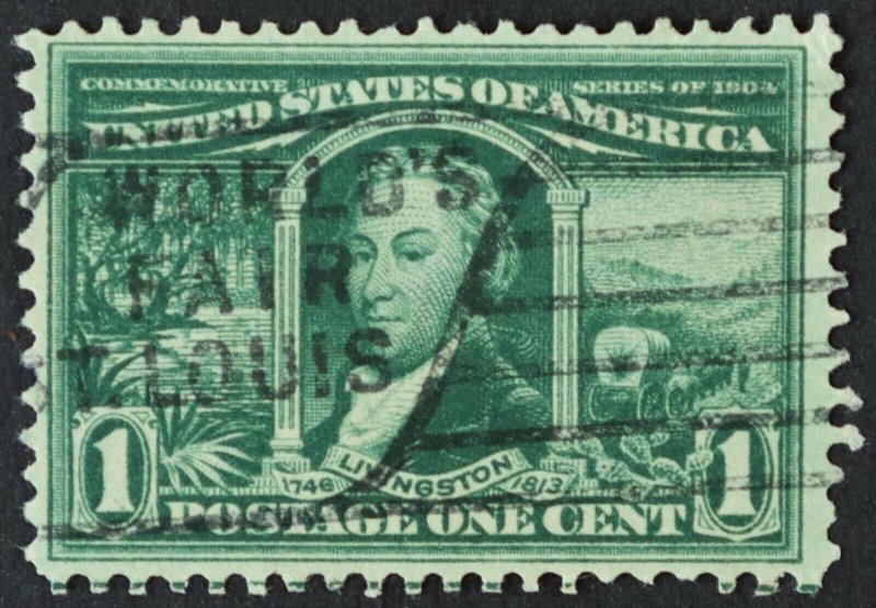 U.S. Used #323 1c Louisiana Purchase, XF Appearing (light crease).  Attractive!