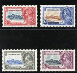 Leeward Islands 1935 KGV Silver Jubilee set complete MNH. SG 88-91. Sc 96-99.