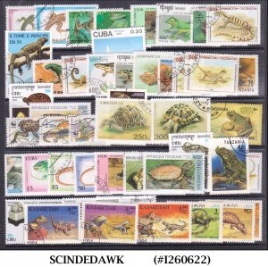 COLLECTION OF REPTILES STAMPS FROM DIFFERENT COUNTRIES - 50V - USED