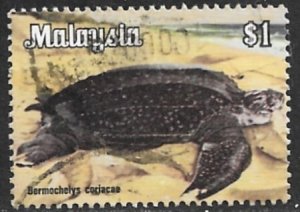 MALAYSIA 1979 $1.00 LEATHERBACK TURTLE Sc 179 VFU