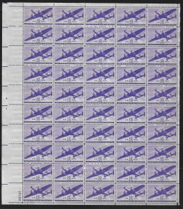 US C27 MNH Sheet of 50 Twin-Motored Transport Plane. FREE SHIPPING!!