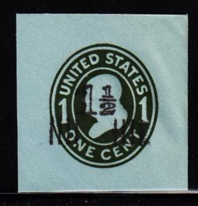 #U513 Franklin Revalued Cut Square (Blue) - MInt FC