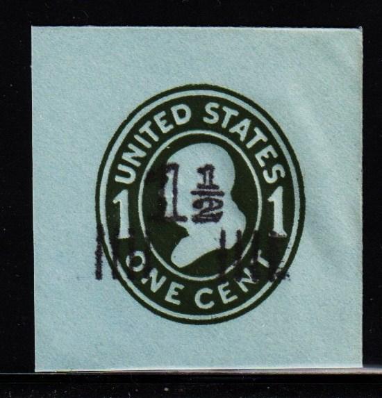 #U513 Franklin Revalued Cut Square (Blue) - MInt FC