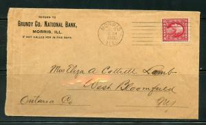 US MORRIS, IL 7/19/1913 2-CENT WASHINGTON COVER TO W. BLOOMFIELD AS SHOWN