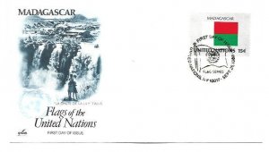 United Nations #337 15c Flag Series 1980, Madagascar, ArtCraft FDC