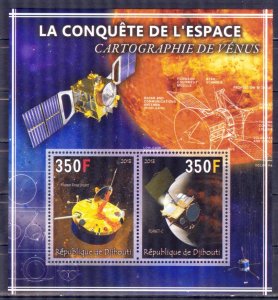 Djibouti 2013 Conquest of Space (III) Cartography of Venus Sheet MNH