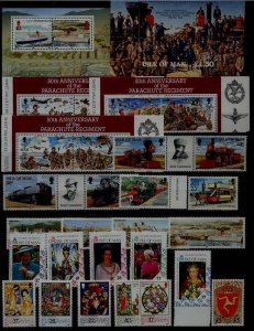 Isle of Man MNH lot 1992/ 27v+2s/s