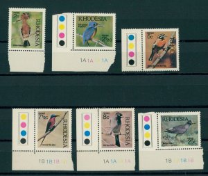 RHODESIA, BIRDS 1971,  MNH SET, MOST WITH IMPRINT ON MARGINS