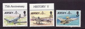 Jersey-Sc#634//639-Unused NH 1/2 set-Planes=Aircraft-RAF-1993-