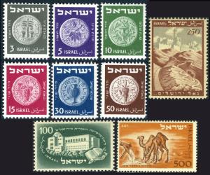 Israel 17-25,MNH.Coins,Hebrew University,Approach to Jerusalem,The Negev,1949