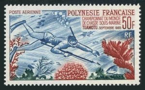 Fr Polynesia C37,MNH.Michel 48. Underwater Fishing,1965.Shell.