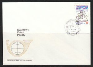 Poland, Scott cat. 2759. World Post Day issue. First Day Cover. ^