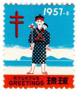 (I.B) Japan Cinderella : Ryukyus Islands Anti-TB Christmas Seal (1957)