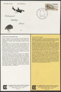 1979 #813 Soft Shell Turtle FDC NR Covers Cachet Caneco English/French Inserts