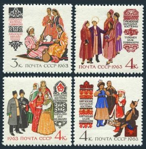 Russia 2723-2726 blocks/4,MNH.Michel 2739-2742. Regional Costume,1963.Tadzhik,