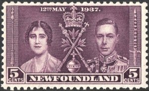 Newfoundland SC#232 5¢ King George VI and Queen Elizabeth (1937) MNH