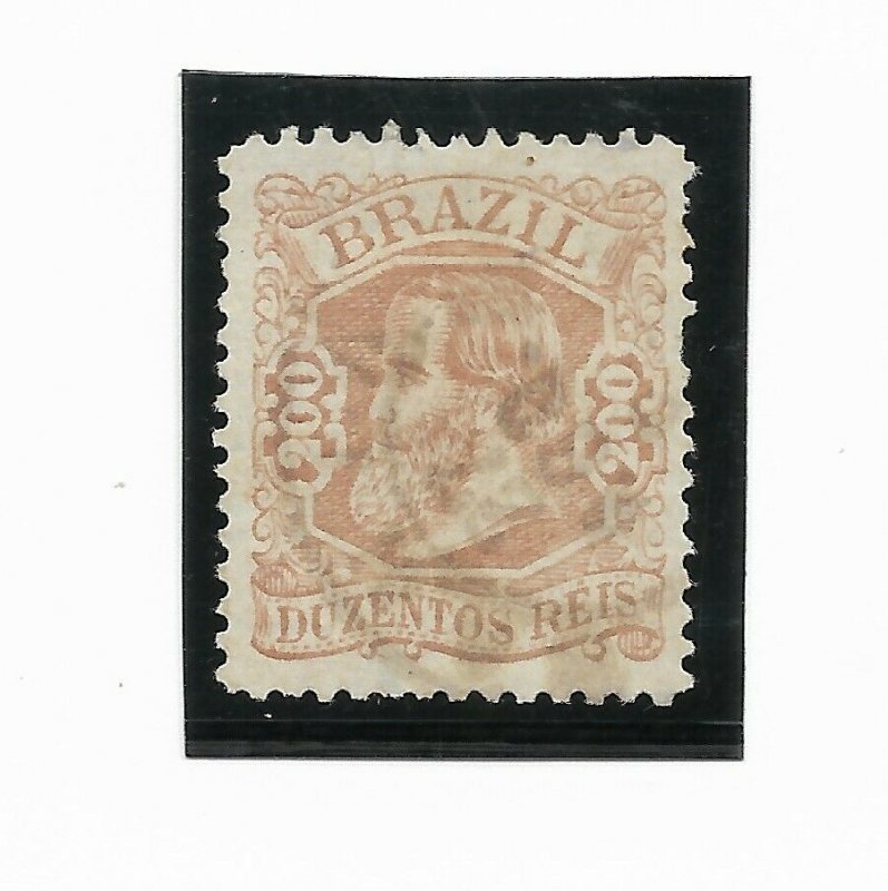 BRAZIL YEAR 1882 Emperor Dom Pedro 200R rose  Scott 84 USED VF 