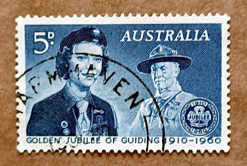 Australia #335 5p Girl Guides-50th Anniversary USED (1960)