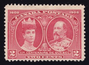 Canada Scott 98 Mint LHR OG 2c 1908 carmine Queen and King A2003 bhmstamps