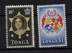 Tonga QEII 1953 10/- & £1 mint LHM SG113-114 WS36477