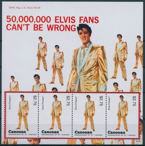 Canouan Stamps 2010 MNH Elvis Presley Celebrities Music People Singers 4v M/S