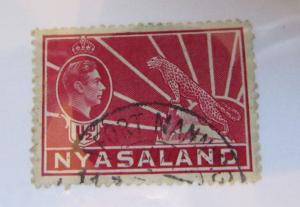 c1940  Nyasaland SCOTT #56 CHEETAH  used  stamp