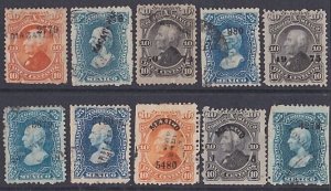 MEXICO 10 Perf Hidalgos - various values & overprints......................A3201