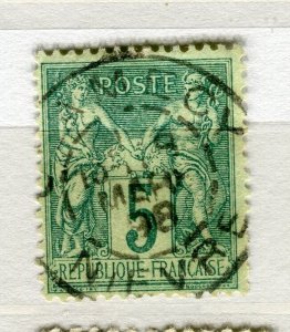 FRANCE; 1877 early classic SAGE issue used 5c. value POSTMARK