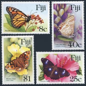 Fiji 523-526, MNH. Mi 517-520. Butterflies 1995. Monarch, Common egg-fly, Meadow