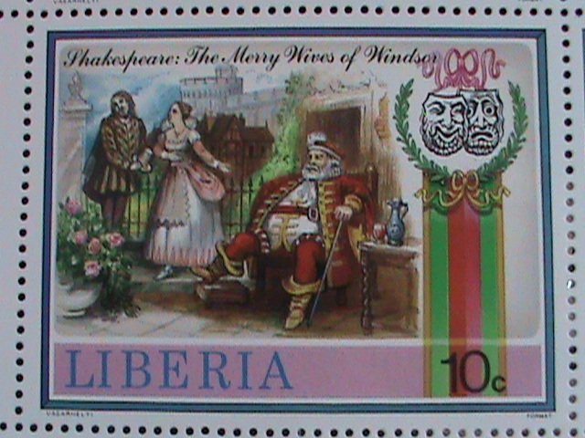 LIBERIA STAMP: 1987-SC#1060 SHAKESPEARE PLAYS MNH FULL  SHEET,