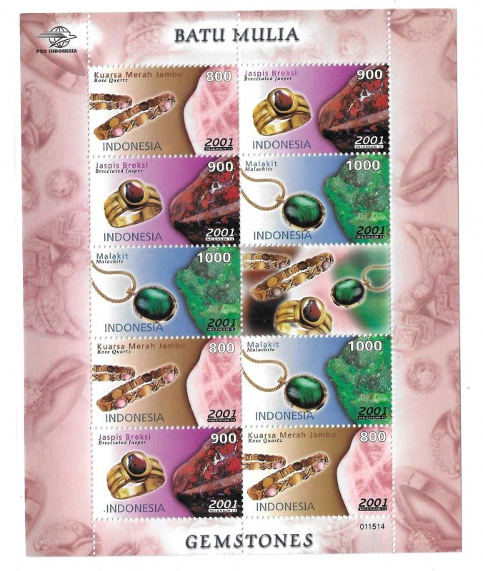 Indonesia 2001 Gemstones Sheet Sc 1972a MNH C1