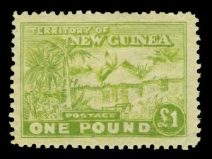 NEW GUINEA 1925 Native Huts  £1.00 yel green  MNH Angelo Panelli forgery - RARE