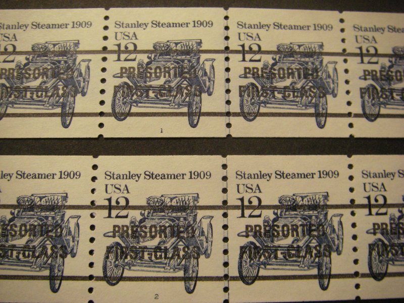 Scott 2132a, 12c Stanley Steamer, PNC8 #1 & 2, Gap 4L, MNH Transportation Beauts