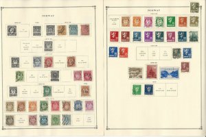 Norway Stamp Collection on 6 Scott International Pages, 1856-1940, JFZ