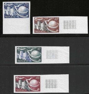 Monaco, 1949-1950, Scott #C30-C33 Imperf, Margin Copies, Mint, N.H., V.F.-X.F