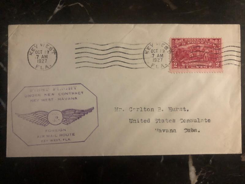 1931 Key west FL USA First Flight cover FFC to Nuevitas Cuba FAM 5