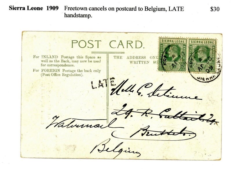 Sierra Leone 1909 Picture Postcard