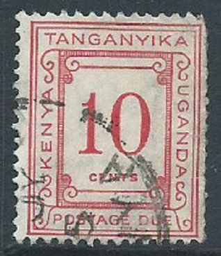 Kenya, Uganda & Tanganyika, Sc #J8, 10c Used