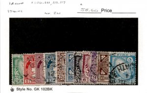 Ireland, Postage Stamp, #106-111, 113-117 Used, 1940-42 Map, Sword (AJ)