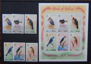 Belize 1979 Birds 3rd Series set and Miniature Sheet MNH