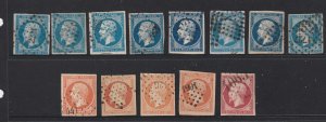 France a small lot of used unsorted imperf Louis