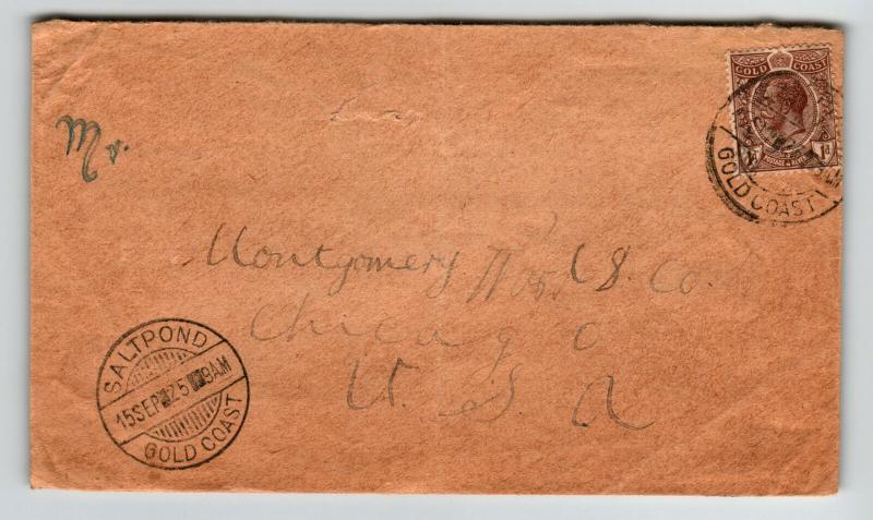 Gold Coast 1925 Cover to Chicago / Small Bottom Tear - Z12811