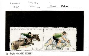 Ireland, Postage Stamp, #713a Mint NH, 1988 Horse Racing, Bicycle (AB)