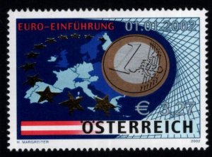 Austria Scott 1861 MNH** Euro Coin on Stamp