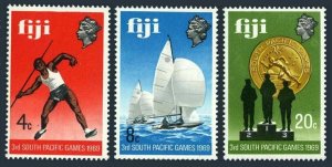 Fiji 280-282,MNH.Michel 252-254. South Pacific Games 1969.Javelin,Yachting,Medal