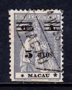 Macao - Scott #262 - Used - Clipped at bottom, sm. thin, pencil/rev. - SCV $35