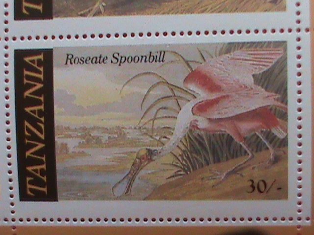 ​TANZANIA STAMP-1986 SC#309a,WILD LIFE IN PERIL-AUDUBON BIRDS -MNH STAMP SHEET