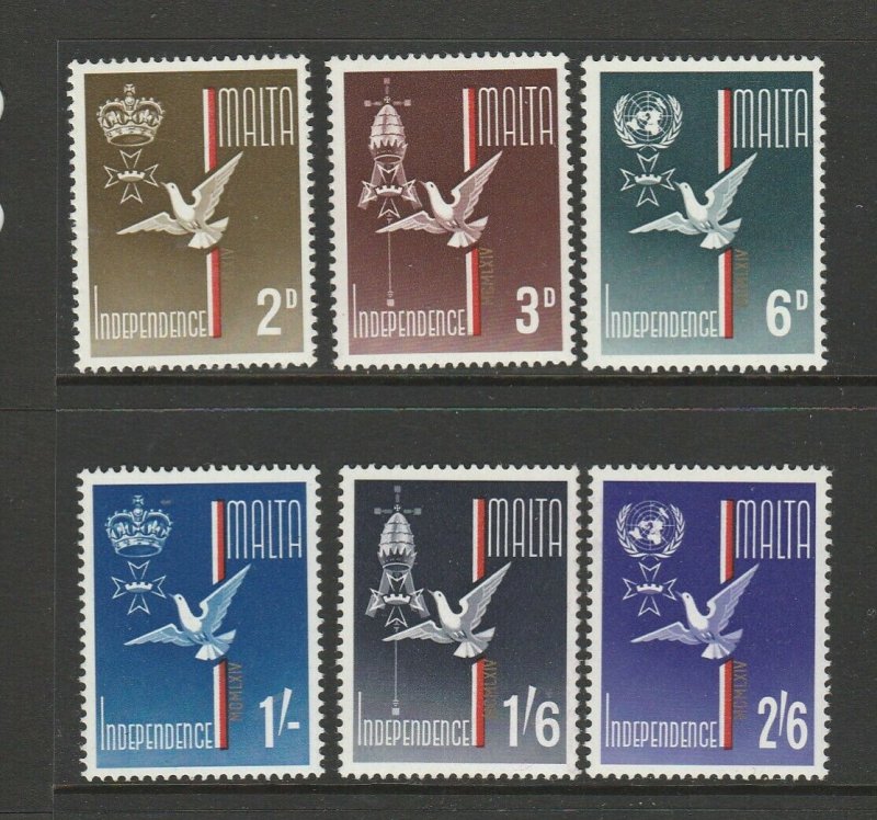 Malta 1964 Independence set UM/MNH SG 321/6