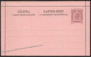 Austria Rohrpost RK6 Prague Pneumatic Mail Postal Stationery Cardletter U 107865